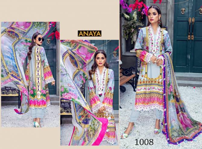Agha Noor Aanaya Latest Fancy Festive Wear Pure Cotton Top And Bottom With Mal Mal Printed Dupatta Karachi Style Dress Materials 